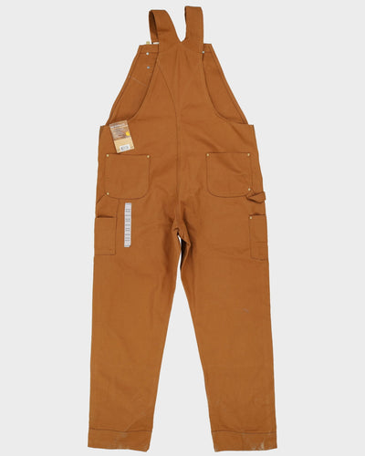 Vintage New With Tags 90s Carhartt Beige Long Fit Double Knee Dungarees - W44 L36