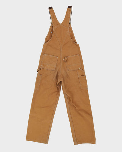 Vintage 90s Carhartt Beige Long Fit Double Knee Dungarees - W30 L28
