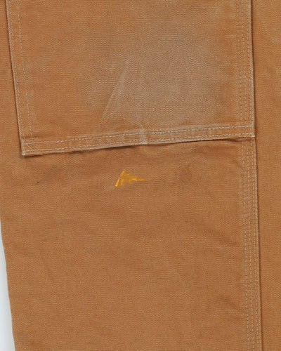 Vintage 90s Carhartt Beige Long Fit Double Knee Dungarees - W30 L28