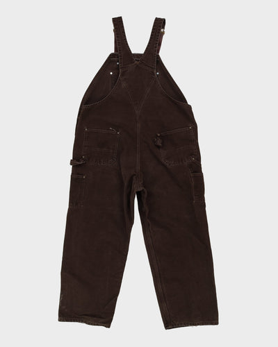 Vintage 90s Carhartt Brown Long Fit Double Knee Dungarees - W44 L30