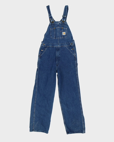 Vintage 90s Carhartt Blue Long Fit Double Knee Dungarees - W32 L32