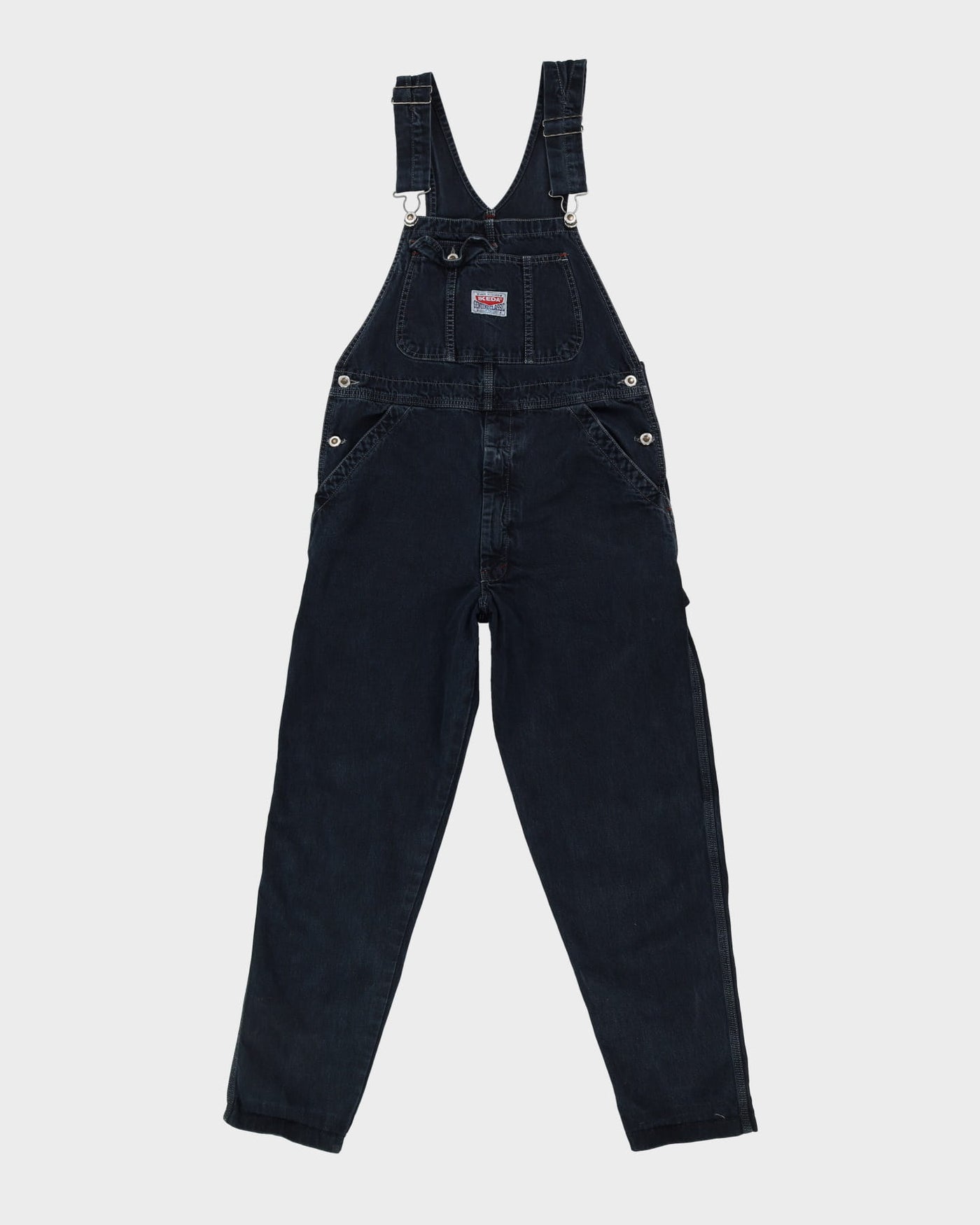 Vintage 90s Ikeda Black Long Fit Dungarees - W34 L31