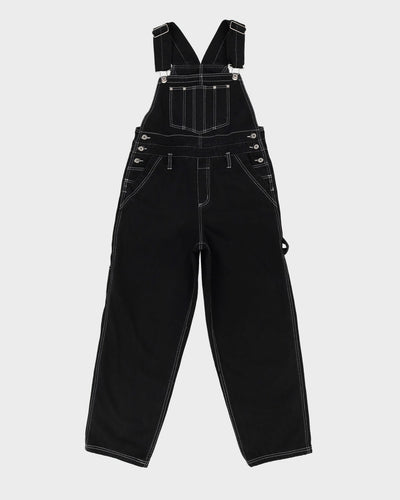 Vintage 90s Nevada Black Contrast Stitch Denim Dungarees - W34 L30