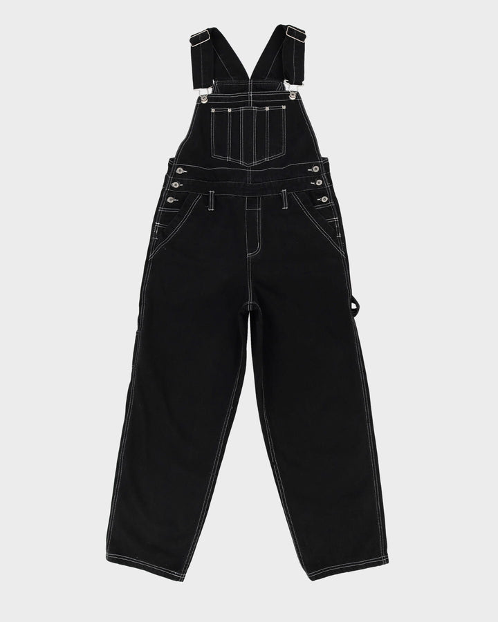 Vintage 90s Nevada Black Contrast Stitch Denim Dungarees - W34 L30