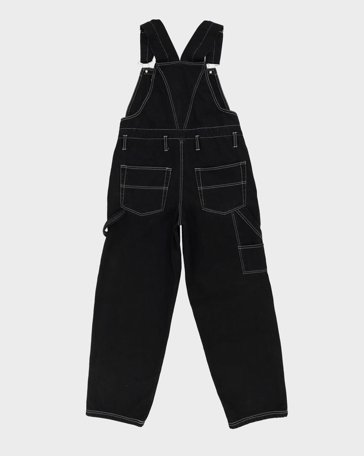Vintage 90s Nevada Black Contrast Stitch Denim Dungarees - W34 L30