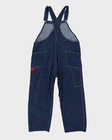 Vintage 80s GWG Red Strap Blue Dungarees - W46 L28