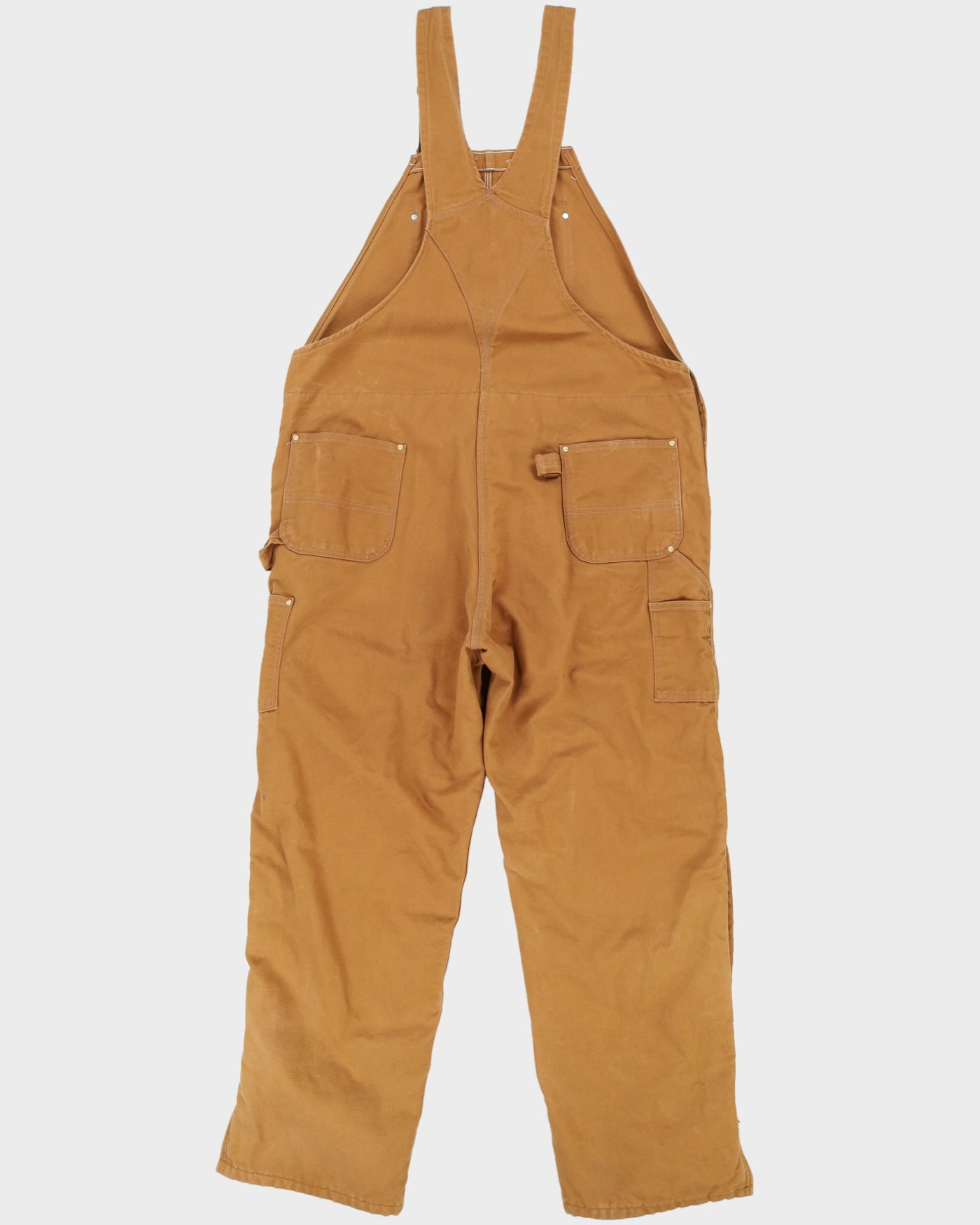 Carhartt Brown Double Kneed Quilted Lined Dungarees - W48 L34