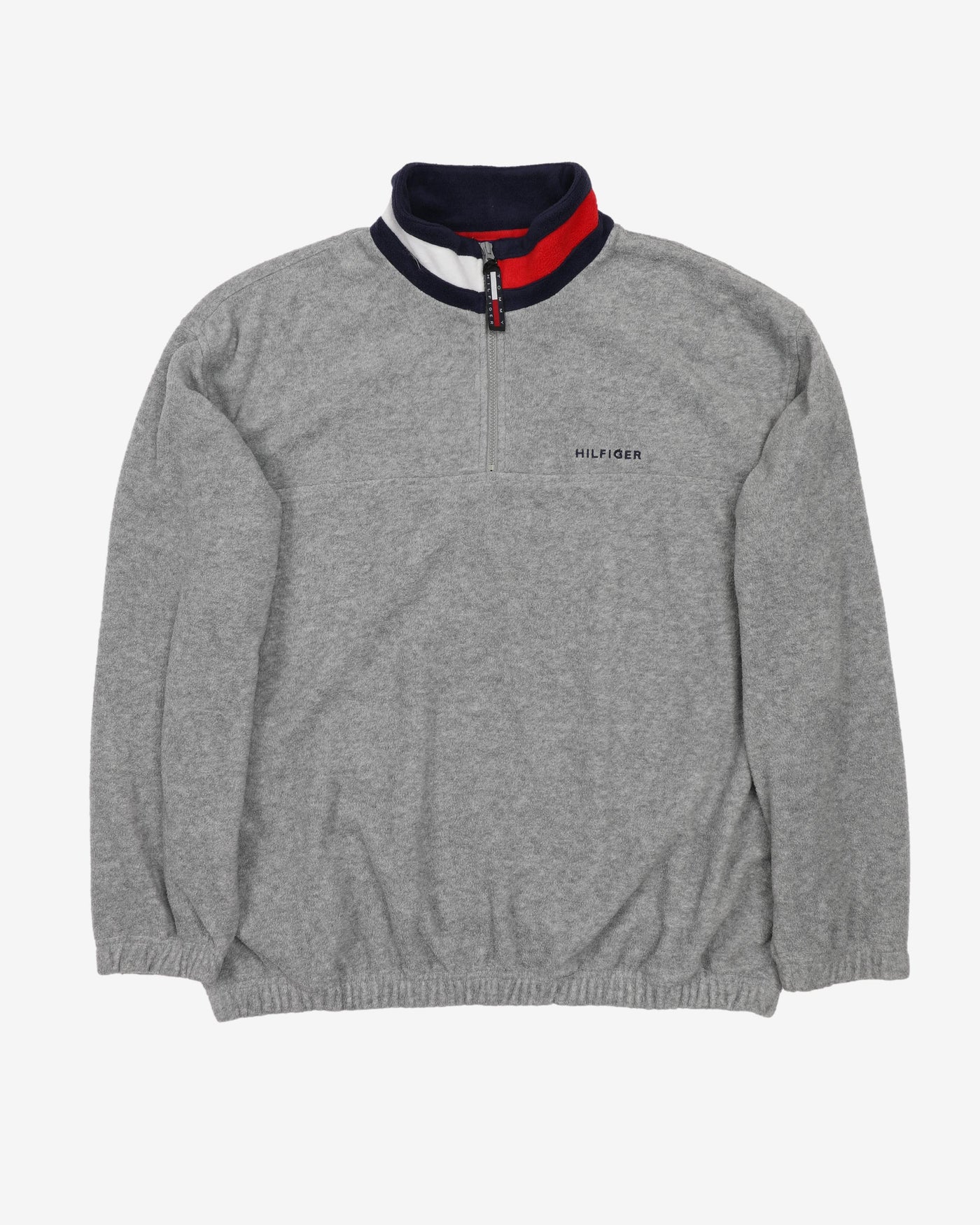 Vintage 90s Tommy Hilfiger Grey Quarter-Zip Fleece - XL