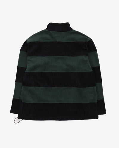 Vintage 90s Tommy Hilfiger Green / Navy Quarter-Button Fleece - XL