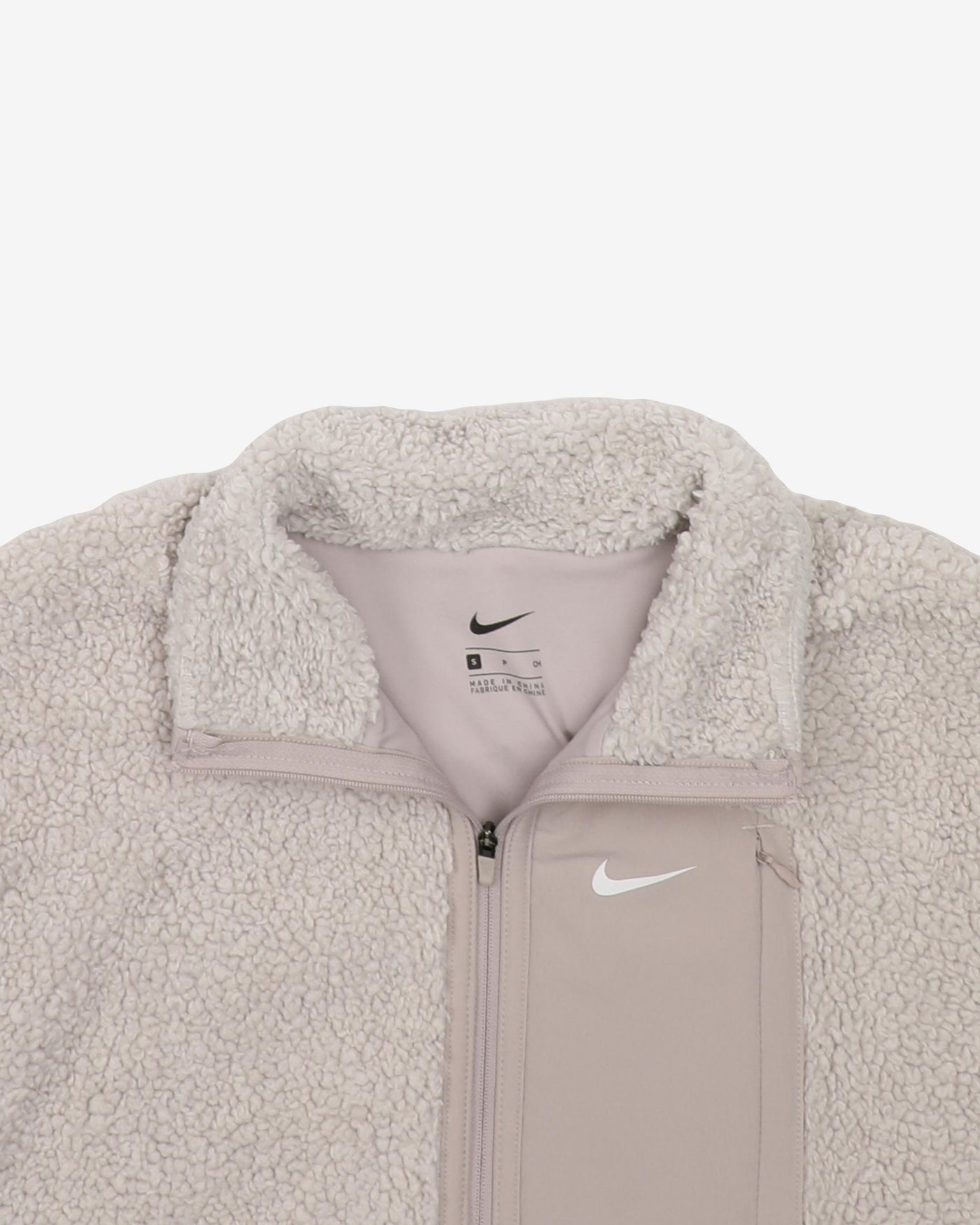 Nike Full-Zip Off-White / Grey Fleece - S