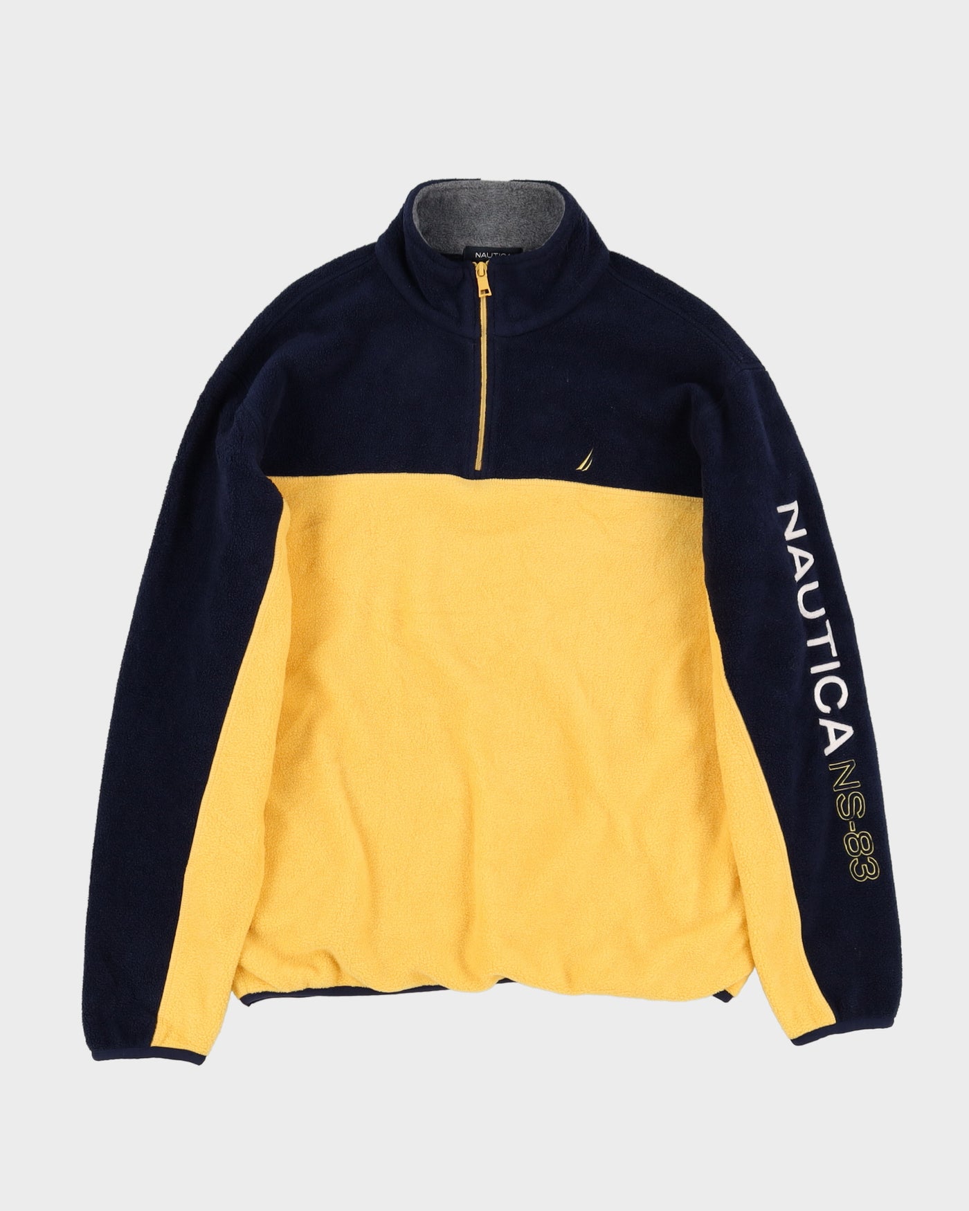 Vintage 90s Nautica Yellow / Navy Fleece - M