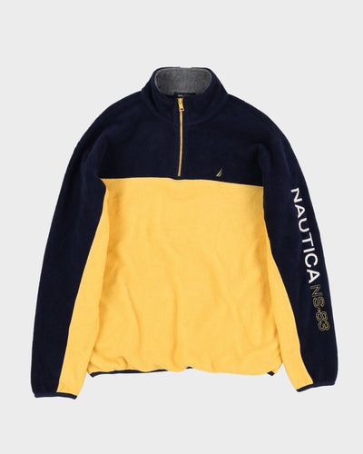 Vintage 90s Nautica Yellow / Navy Fleece - M