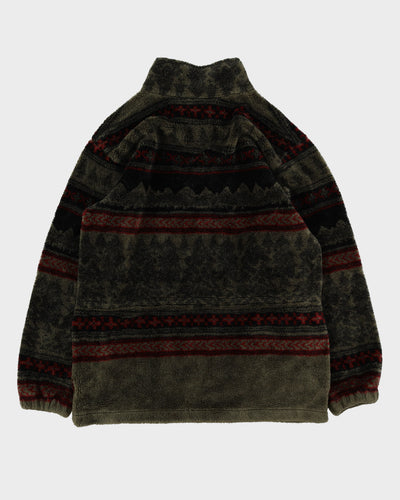 Vintage 90s Eddie Bauer All Over Print Fleece - L