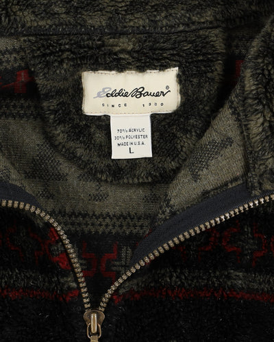 Vintage 90s Eddie Bauer All Over Print Fleece - L