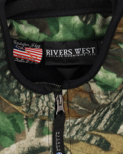 90s Woodland Camo All Over Print Fleece - XL