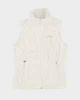 Columbia White Sleeveless Full Zip Fleece - M