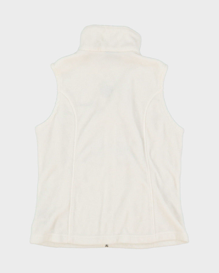 Columbia White Sleeveless Full Zip Fleece - M