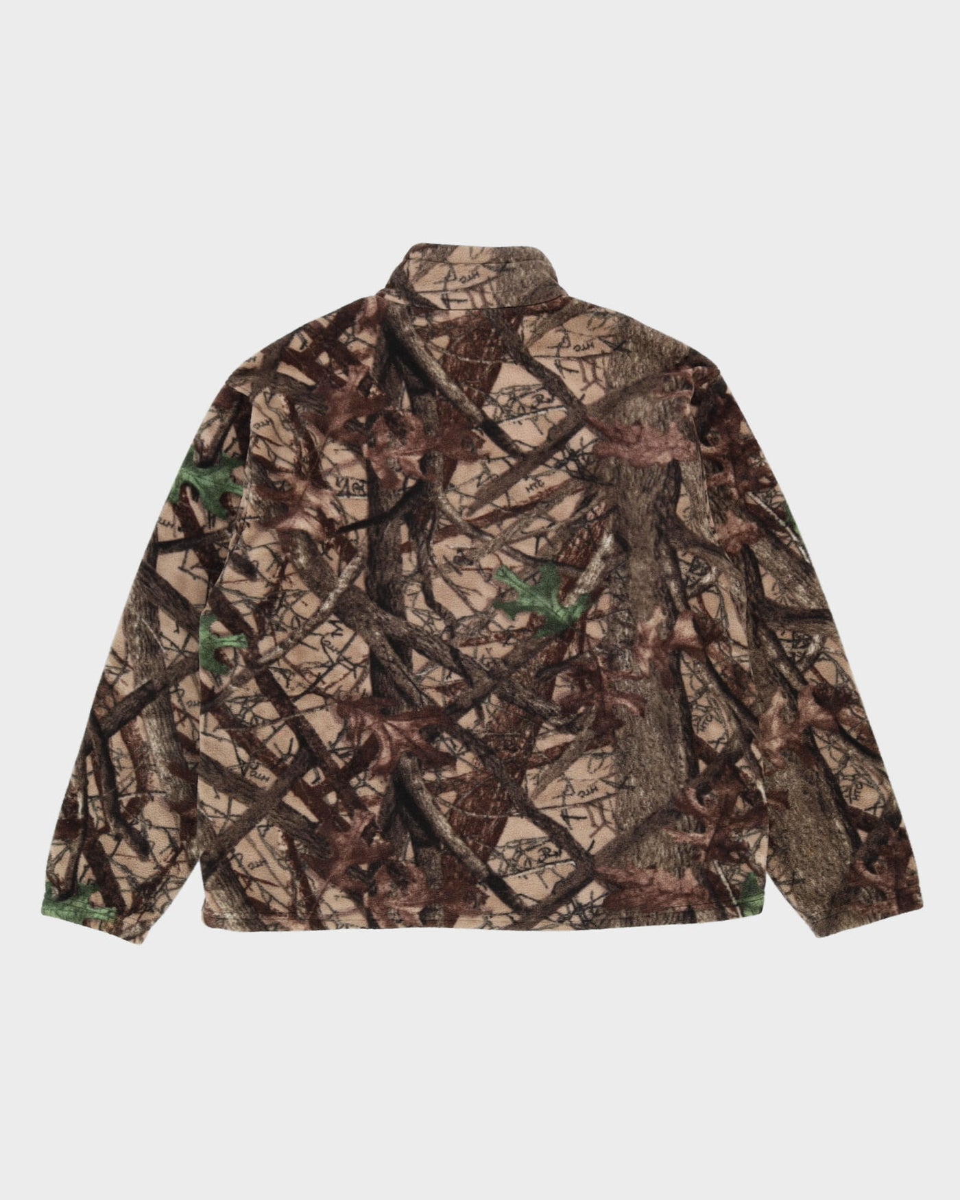 Woodland Camo Patterned Full-Zip Fleece - XL