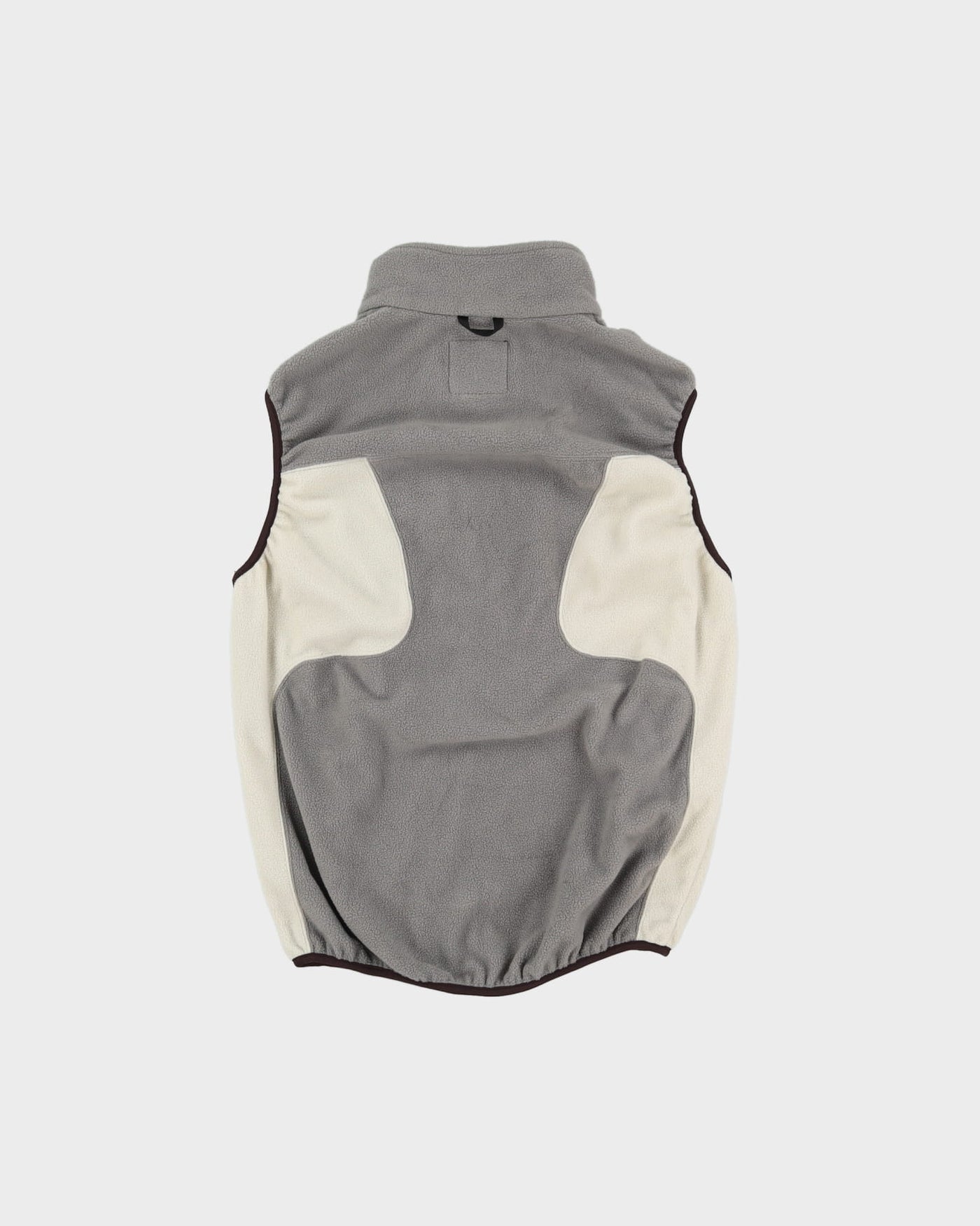 90s The North Face Grey / Beige Full-Zip Sleeveless Fleece - M