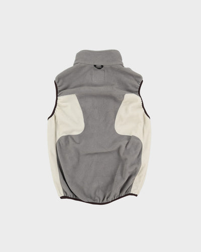 90s The North Face Grey / Beige Full-Zip Sleeveless Fleece - M