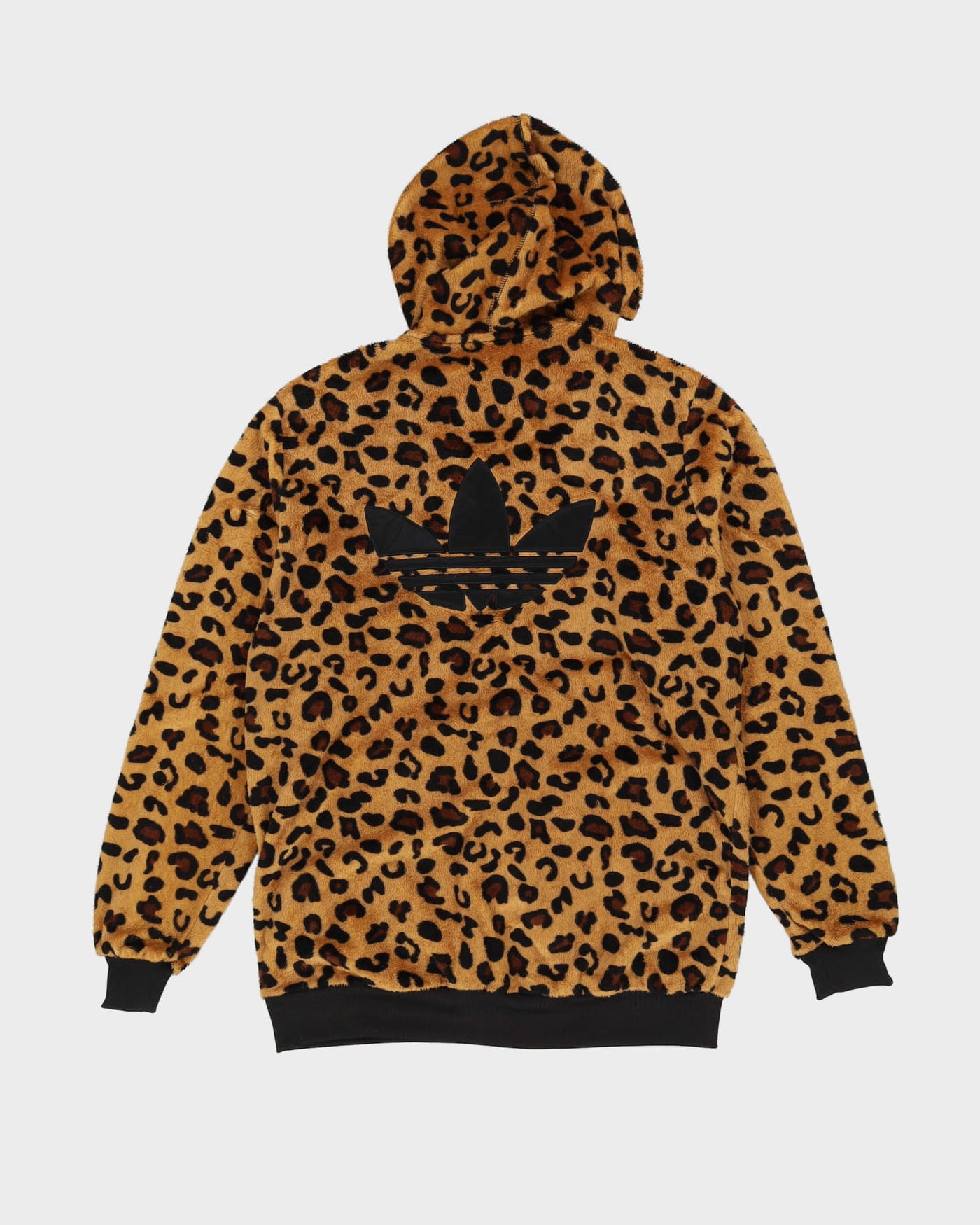 Adidas Leopard Print Full-Zip Hooded Sweatshirt / Fleece - L
