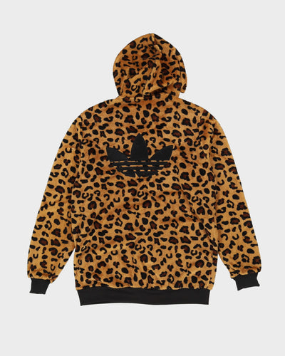 Adidas Leopard Print Full-Zip Hooded Sweatshirt / Fleece - L