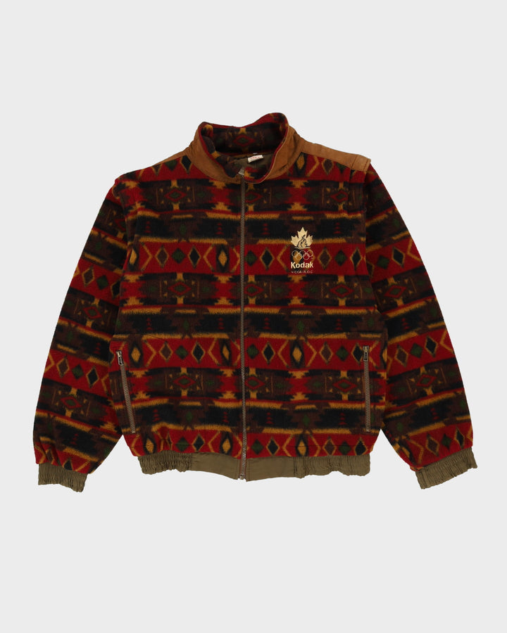 Kodak Olympics Detachable Sleeve Red Patterned Fleece - L