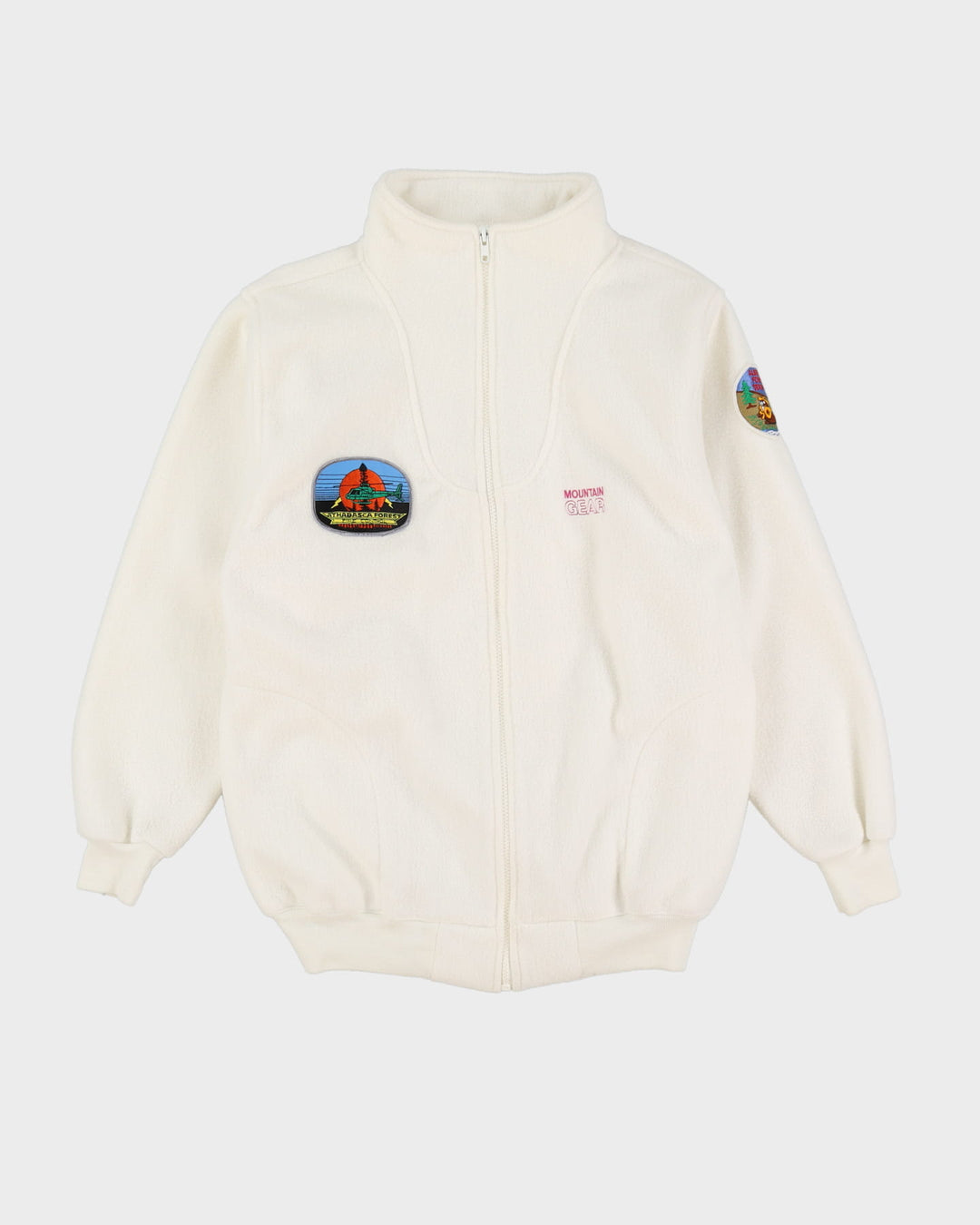 Vintage 90s Mountain Gear White Full Zip Fleece M Rokit