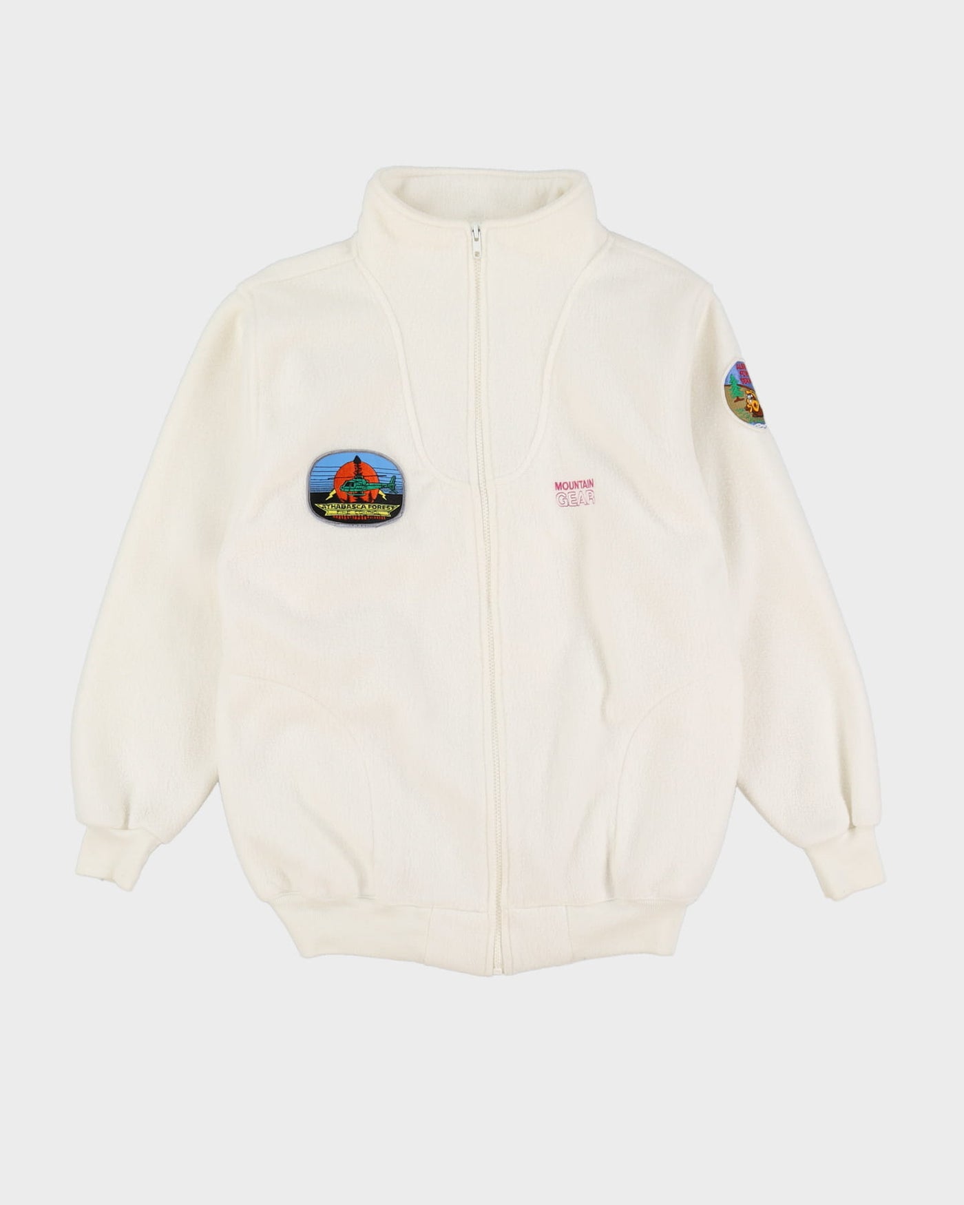 Vintage 90s Mountain Gear White Full-Zip Fleece - M