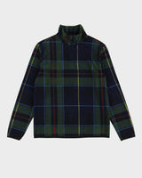 00s Nautica Green Check Patterned Quarter-Zip Fleece - M