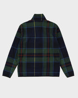 00s Nautica Green Check Patterned Quarter-Zip Fleece - M
