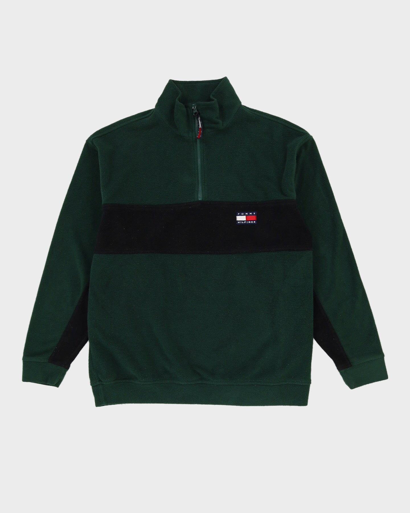 00s Tommy Hilfiger Green Quarter Zip Fleece - M