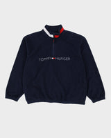 00s Tommy Hilfiger Blue Navy Quarter Zip Fleece - XL