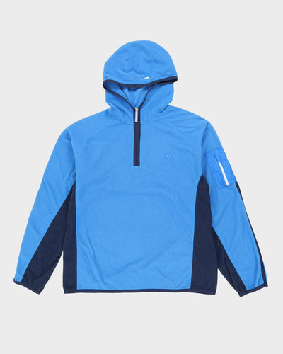 00s Nike Hooded Quarter Zip Blue Fleece - XL
