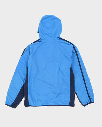 00s Nike Hooded Quarter Zip Blue Fleece - XL