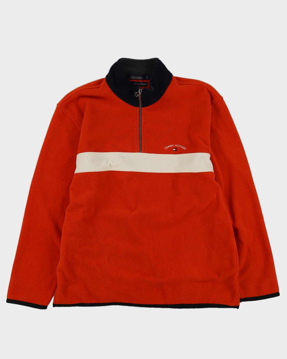 Tommy Hilfiger Orange Quarter Zip Fleece - L