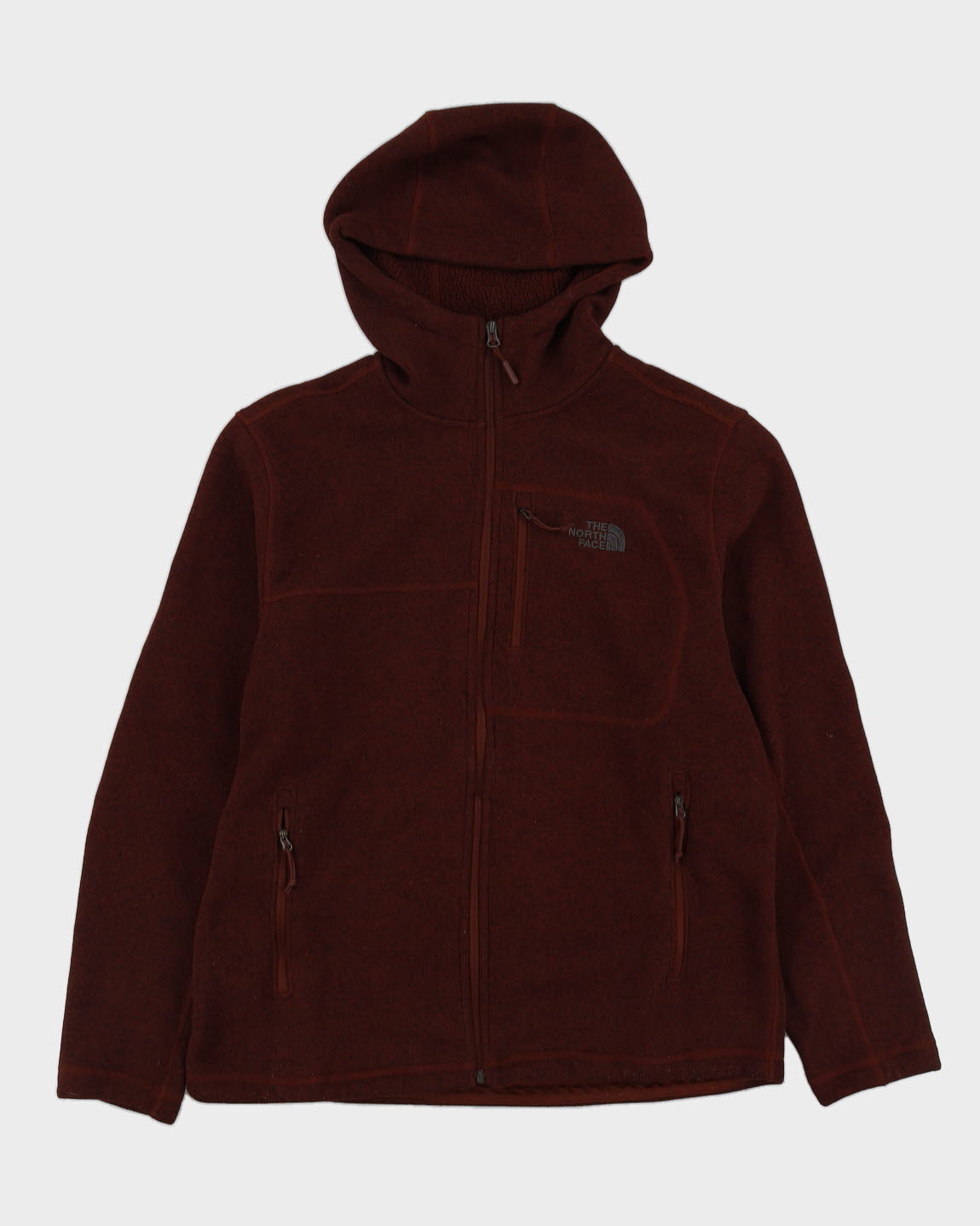 The North Face Orange Full-Zip Hooded Fleece - L