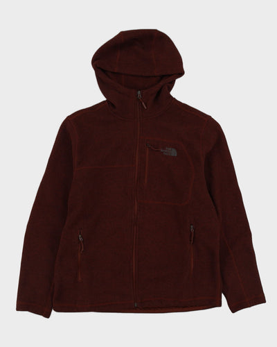 The North Face Orange Full-Zip Hooded Fleece - L