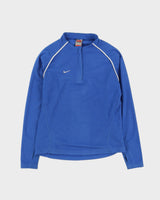 00s Y2K Nike Blue Quarter Zip Fleece - S