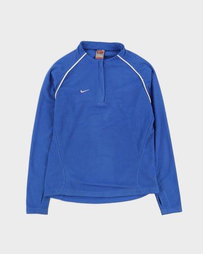 00s Y2K Nike Blue Quarter Zip Fleece - S