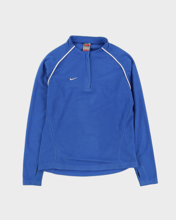 00s Y2K Nike Blue Quarter Zip Fleece - S