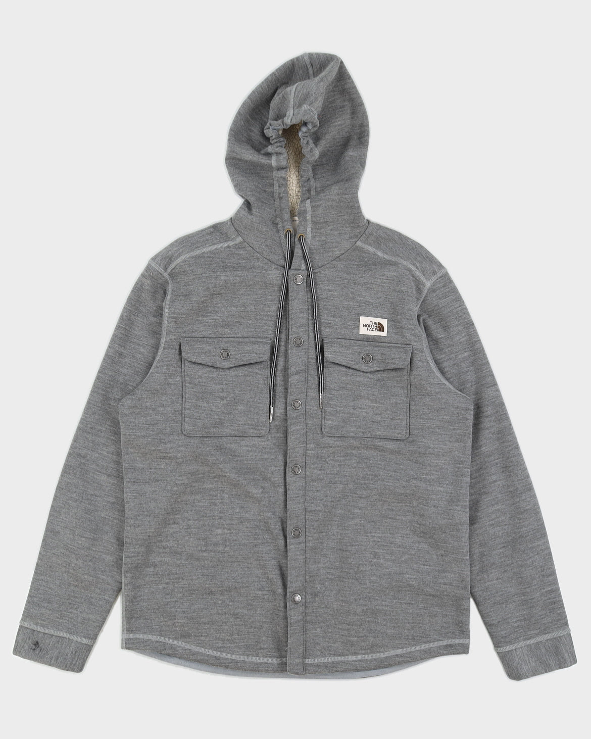 The North Face Grey Hooded Fleece - L