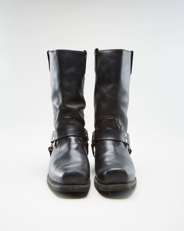 00s Harley Davidson Black Ankle Boots - Mens UK 7.5