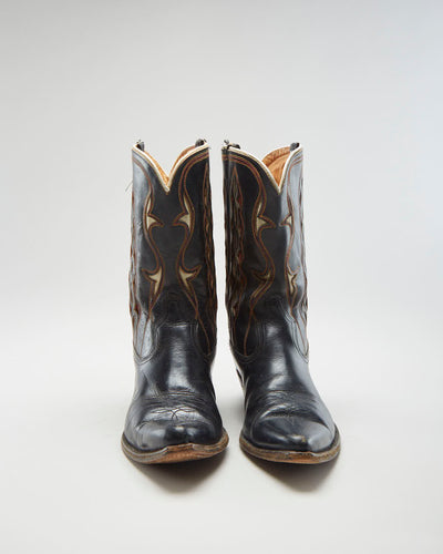 Vintage 40s Acme Boots Black Cowboy Boots - Mens UK 7