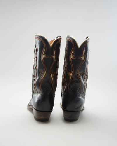 Vintage 40s Acme Boots Black Cowboy Boots - Mens UK 7