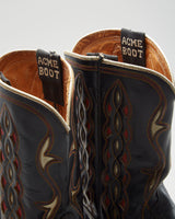 Vintage 40s Acme Boots Black Cowboy Boots - Mens UK 7