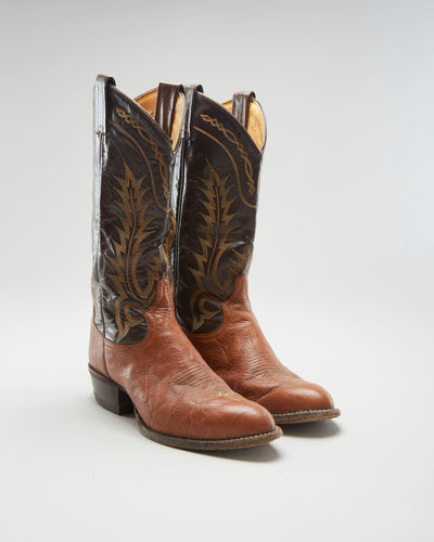 Vintage 90s Tony Lama Brown Cowboy Boots - Mens UK 6