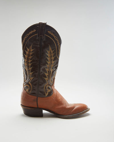 Vintage 90s Tony Lama Brown Cowboy Boots - Mens UK 6