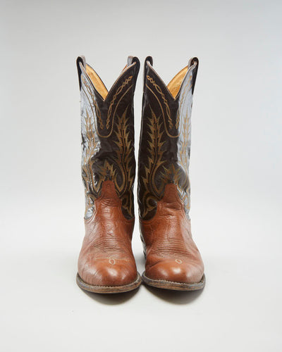 Vintage 90s Tony Lama Brown Cowboy Boots - Mens UK 6
