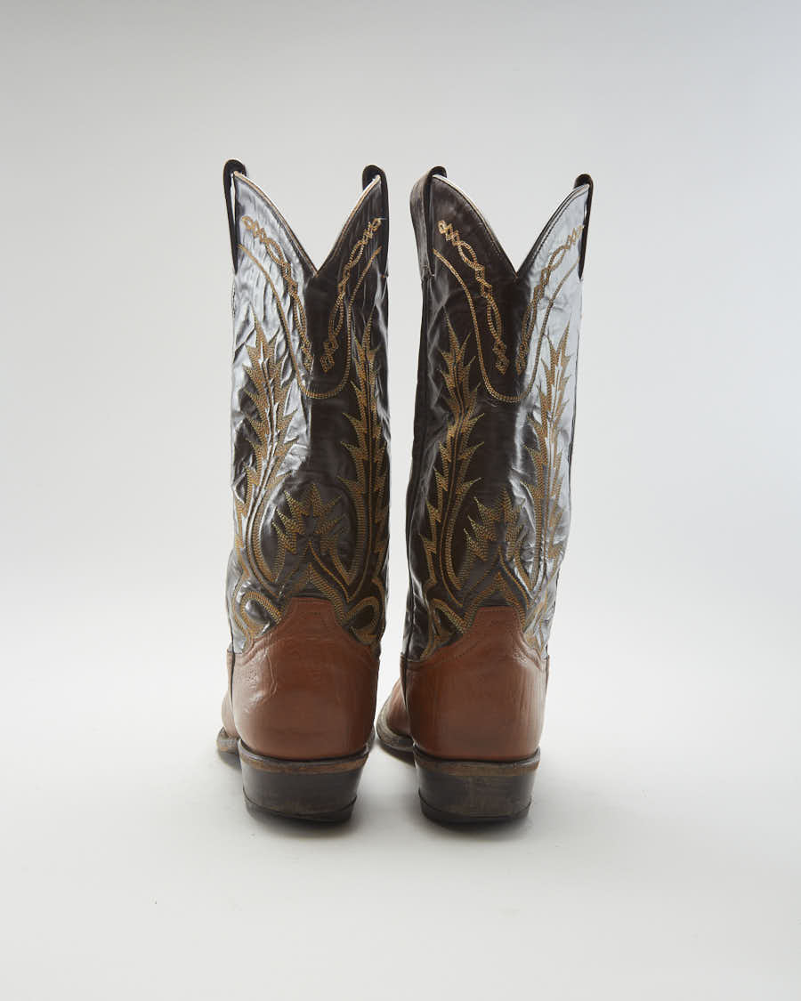Vintage 90s Tony Lama Brown Cowboy Boots - Mens UK 6